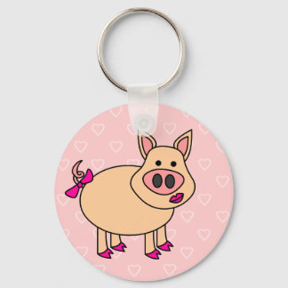 Cute Cartoon Pig Sleutelhanger