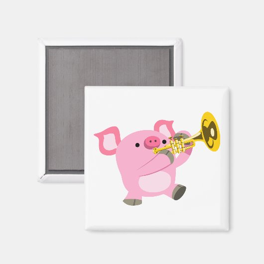 Cute Cartoon Pig-speeltrompet Magneet (Voorkant / Achterkant)