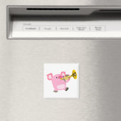 Cute Cartoon Pig-speeltrompet Magneet (Insitu (Vaatwasser))