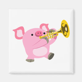 Cute Cartoon Pig-speeltrompet Magneet