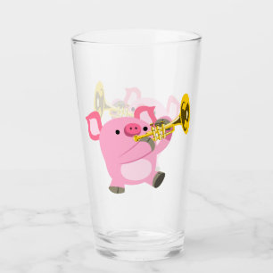 Cute Cartoon Pig-speeltrompettrommel Glas