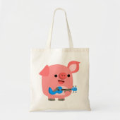 Cute Cartoon Pig-spellen Ukulele Canvas tas (Voorkant)