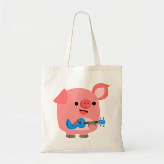 Cute Cartoon Pig-spellen Ukulele Canvas tas (Voorkant)