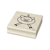 Cute Cartoon Pig Square Wood Art Stamp Rubberstempel (Stempel)