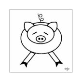Cute Cartoon Pig Square Wood Art Stamp Rubberstempel (Afrduk)