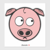 Cute Cartoon Pig Sticker (Vel)