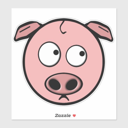 Cute Cartoon Pig Sticker (Vel)