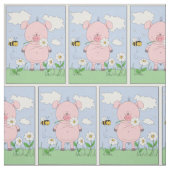 Cute Cartoon Pig Stof (Swatch)