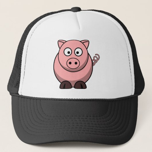 Cute Cartoon Pig Trucker Pet (Voorkant)