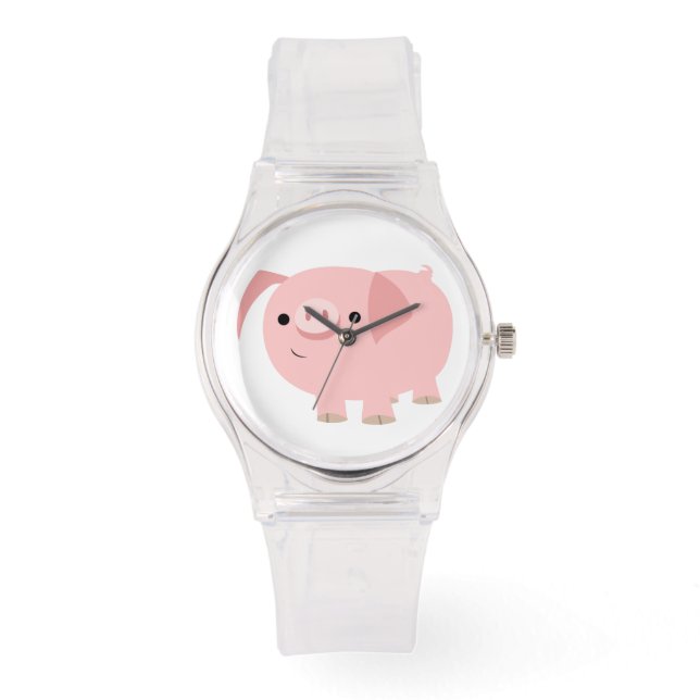 Cute Cartoon Pig Watch Horloge (Voorkant)