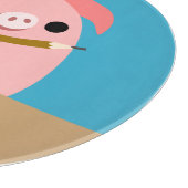 Cute Cartoon Pig "Writer's Block" Cutting Board Snijplank (Hoek)