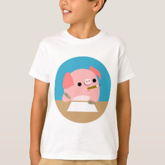 Cute Cartoon Pig "Writer's Block" Kinderen T-Shirt