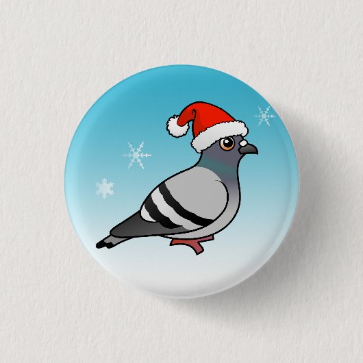 Cute Cartoon Pigeon Santa Ronde Button 3,2 Cm (Voorkant)