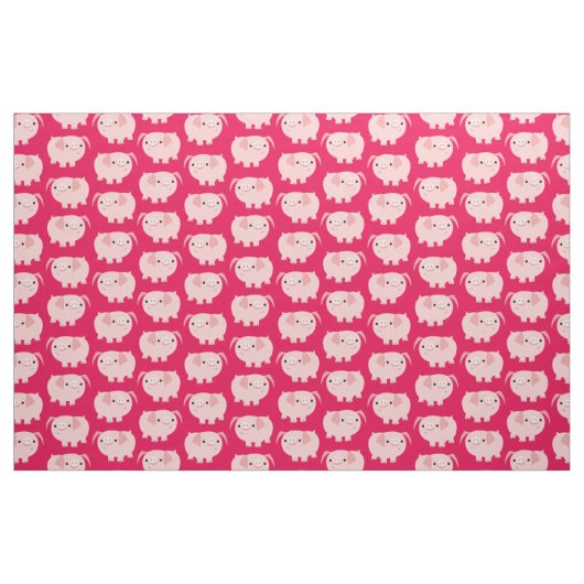 Cute Cartoon Pigs Fabric Stof (Fat Quarter)