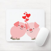 Cute Cartoon Pigs in Love Mousepad Muismat (Met muis)