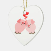 Cute Cartoon Pigs in Love Ornament (Links)