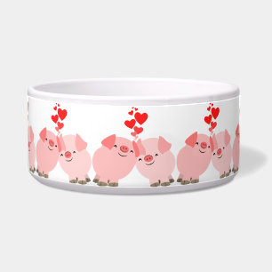 Cute Cartoon Pigs in Love Pet Bowl Voerbakje