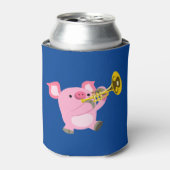 Cute Cartoon PigSpeling Trumpet Koelbox Blikjeskoeler (Blikje Voorkant)