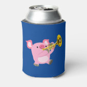 Cute Cartoon PigSpeling Trumpet Koelbox Blikjeskoeler (Blikje Achterkant)