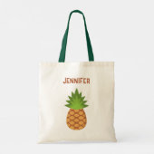 Cute Cartoon Pineapple Tote with Name Bag (Achterkant)