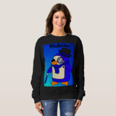 Cute cartoon pinguin donkerblauw trui (Voorkant volledig)