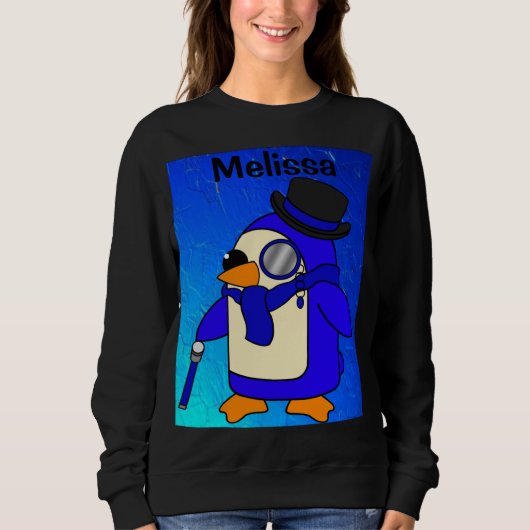 Cute cartoon pinguin donkerblauw trui (Voorkant)
