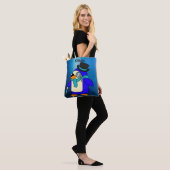 Cute cartoon pinguin frosty canvas tas (Op model)