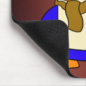 Cute cartoon pinguïn gelooid leder bruin muismat (Hoek)