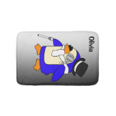 Cute cartoon pinguin klassiek zwart-wit badmat (Voorkant)