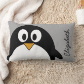 Cute cartoon pinguin met grijze achtergrond kussen (Deken)