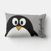 Cute cartoon pinguin met grijze achtergrond kussen (Achterkant)
