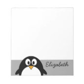 Cute cartoon pinguin met grijze achtergrond notitieblok (Voorkant)