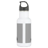 Cute cartoon pinguin met grijze achtergrond waterfles  (Achterkant)