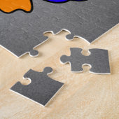 Cute cartoon pinguin neutraal grijs legpuzzel (Zijkant)