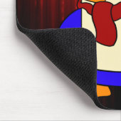 Cute cartoon pinguin rood en zwart muismat (Hoek)