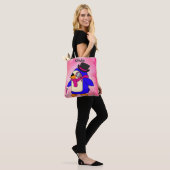 Cute cartoon pinguin roze tote bag (Op model)