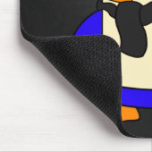 Cute cartoon pinguin stijlvolle zwarte steen muismat (Hoek)