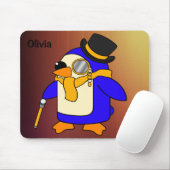 Cute cartoon pinguin sunny yellow muismat (Met muis)