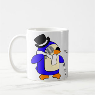 Cute cartoon pinguin zwart-wit koffiemok