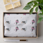 Cute cartoon pinguins met hart en sneeuwvlokken tissuepapier (Geschenk)