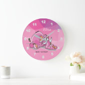 Cute Cartoon Pink Elephant Grote Klok (Huis)