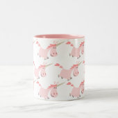 Cute Cartoon Pink Unicorns mok (Center)