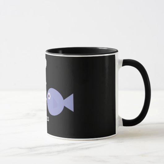 Cute cartoon Pisces black ringer mok (Rechts)