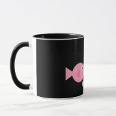 Cute cartoon Pisces black ringer mok (Links)