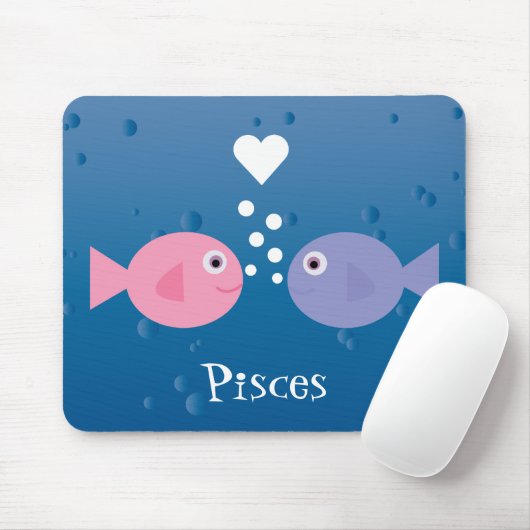 Cute Cartoon Pisces Custom Muismat (Met muis)