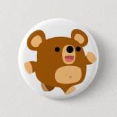 Cute Cartoon Playful Beer Button Badge (Voorkant)