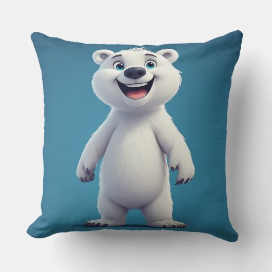 Cute Cartoon Polar Bear Character Kussen (Voorkant)