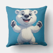 Cute Cartoon Polar Bear Character  Kussen (Achterkant)