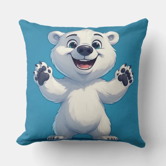 Cute Cartoon Polar Bear Character  Kussen (Voorkant)