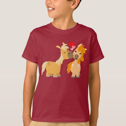 Cute Cartoon Ponies in Love Children T shirt (Voorkant)